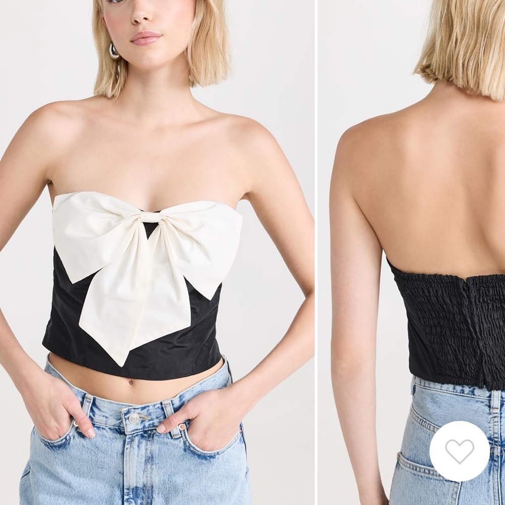 NWT Staud‎ Atticus Strapless Top with Bow - Sold Out Everywhere!